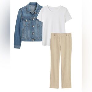 Madison Tan 100% Linen Trousers Size 14 | Fully Lined, Classic Fit